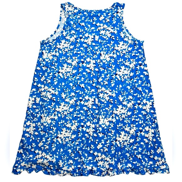 Draper James Floral Ruffle Hem Dress Blue White L/XL - Picture 6 of 8